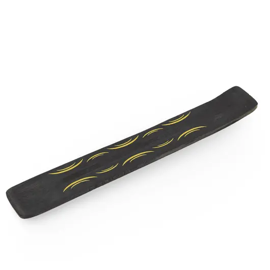 Suport ardere betisoare parfumate negru, model tribal - 25,5cm