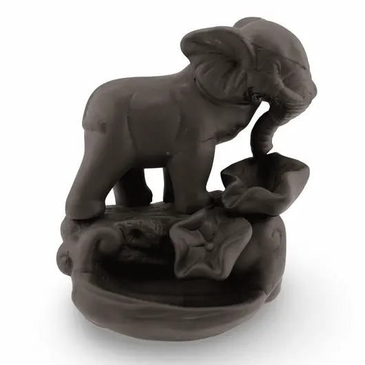 Suport ardere conuri parfumate cascada - backflow, Elefant cu flori, imagine 2