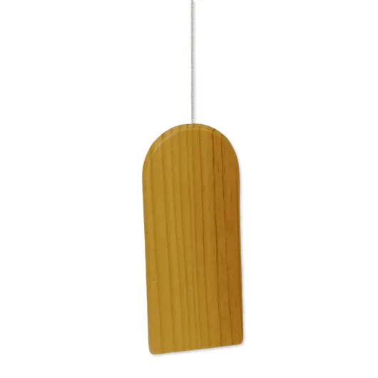 Clopotei de vant argintii, 10 tuburi si lemn natur, 110cm, imagine 3