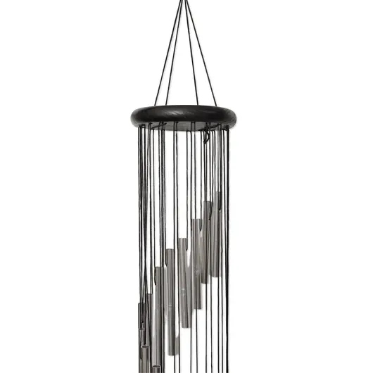 Clopotei de vant argintii, 18 tuburi cascada, 90cm, imagine 2