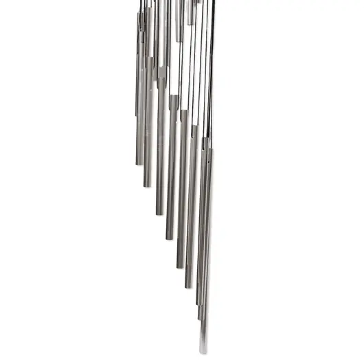 Clopotei de vant argintii, 18 tuburi cascada, 90cm, imagine 3