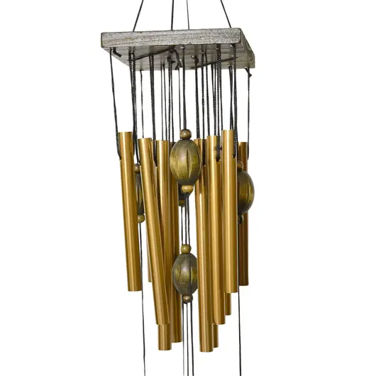 Clopotei de vant aurii, 12 tuburi si ancora, 65cm, imagine 2