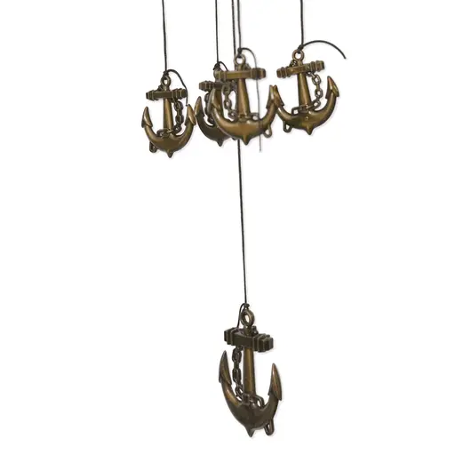 Clopotei de vant aurii, 12 tuburi si ancora, 65cm, imagine 3