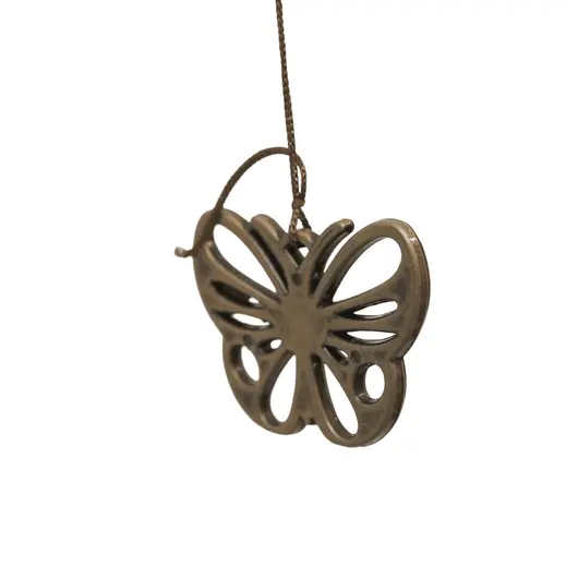 Clopotei de vant aurii, 3 ramuri si fluture, 50cm, imagine 3