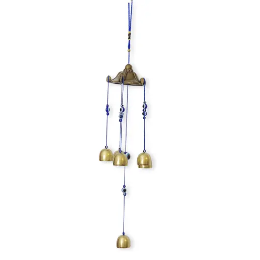 Clopotei de vant aurii, 6 ramuri si ochi protectori, 50cm