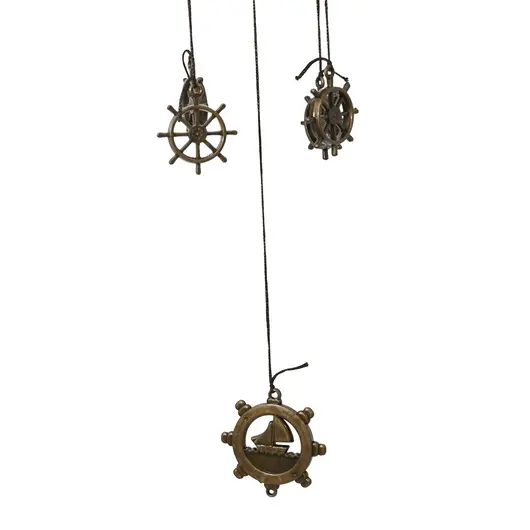 Clopotei de vant aurii, 8 tuburi si timona, 60cm, imagine 3