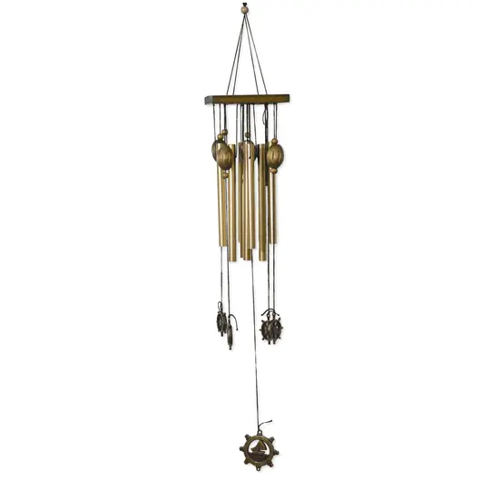 Clopotei de vant aurii, 8 tuburi si timona, 60cm