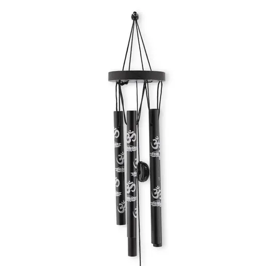 Clopotei de vant negri, 5 tuburi cu simbolul OM, 40cm, imagine 2