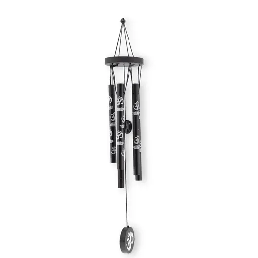Clopotei de vant negri, 5 tuburi cu simbolul OM, 40cm