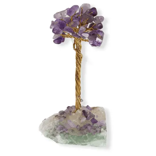 Copac decorativ Ametist pe baza de Fluorit, 9-10cm, imagine 4