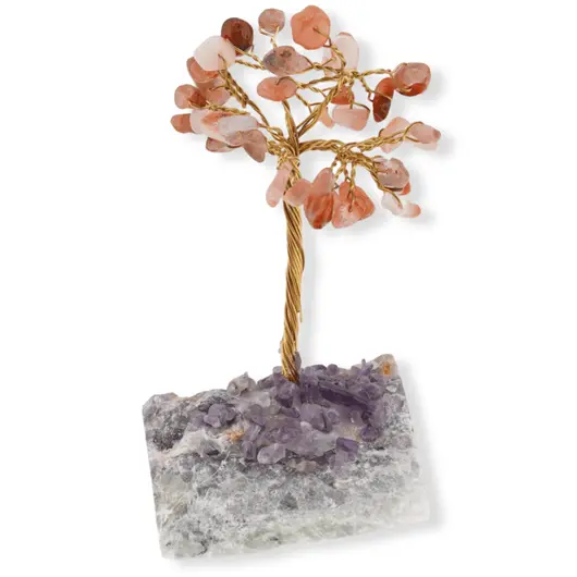 Copac decorativ Carneol pe baza de Fluorit, 9-10cm, imagine 4