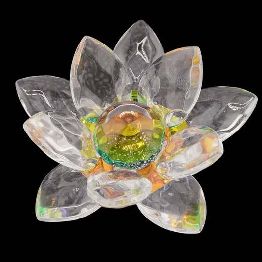 Floare de lotus Iridescent din sticla - 6cm, imagine 2