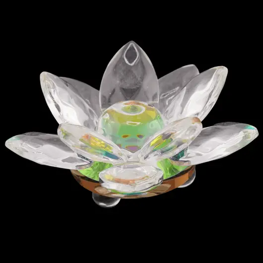 Floare de lotus Iridescent din sticla - 6cm, imagine 3
