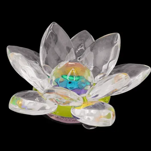 Floare de lotus Iridescent din sticla - 6cm