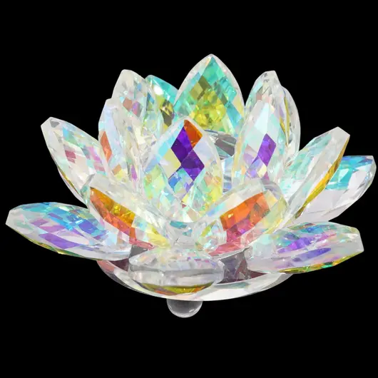 Floare de lotus Pastelat din sticla - 8cm, imagine 3