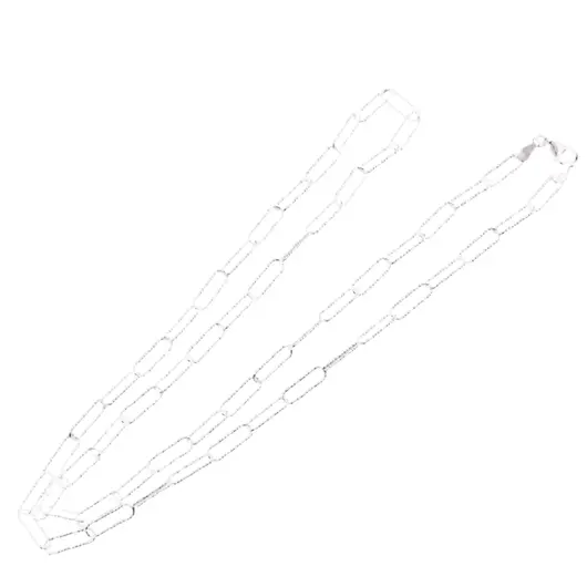 Lant argint 925 rodiat, model agrafa texturata - 44,5cm