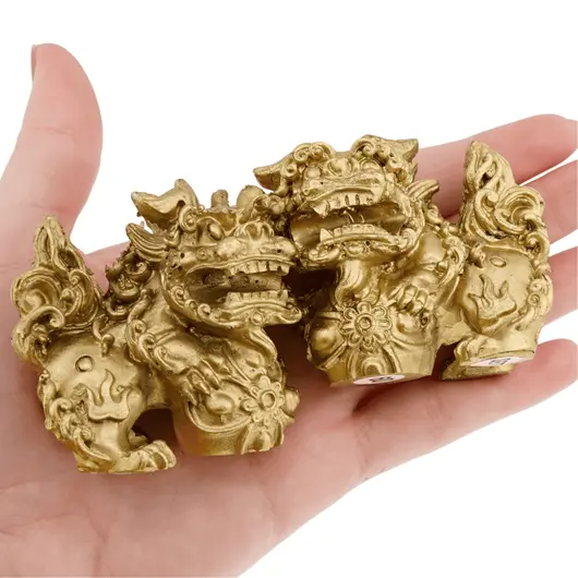 Set statuete Feng Shui Caine Fu cu minge flori de piersic - 5,5cm, imagine 3