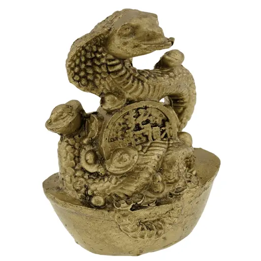 Statueta Feng Shui Sarpe incolacit in pepite si monede chinezesti - 7,2cm, imagine 2