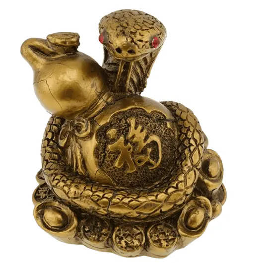 Statueta Feng Shui Sarpe incolacit pe Wu Lou - 6,5cm