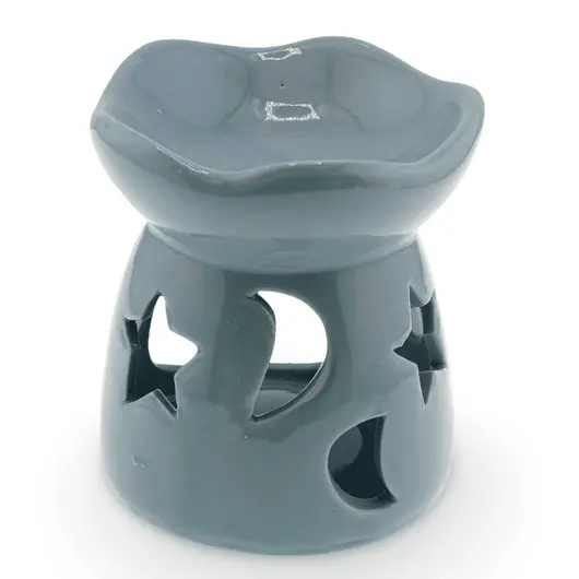 Vas aromaterapie din ceramica model celest cu baza rotunda, bleu - 7,5cm