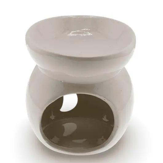 Vas aromaterapie din ceramica model celest rotund, bej - 7,5cm, imagine 2