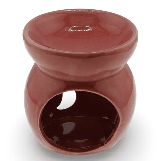 Vas aromaterapie din ceramica model celest rotund, rosu - 7,5cm, imagine 2