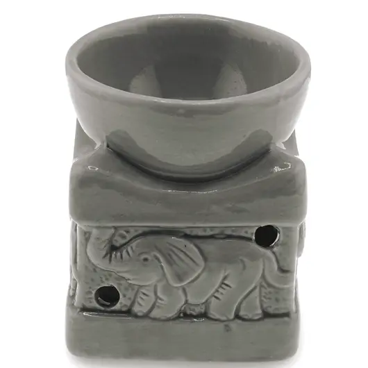 Vas aromaterapie din ceramica model elefant, gri - 8cm