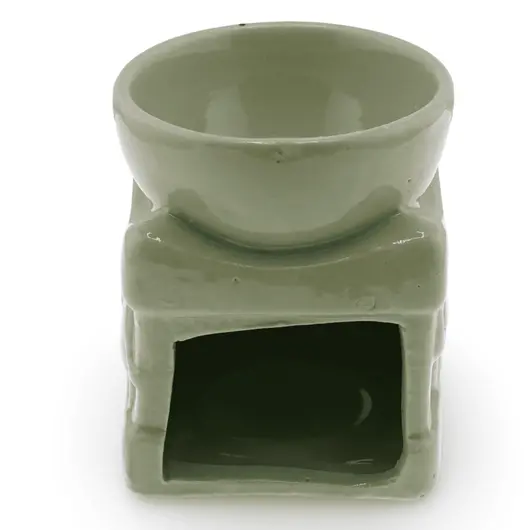Vas aromaterapie din ceramica model elefant, verde deschis - 8cm, imagine 2