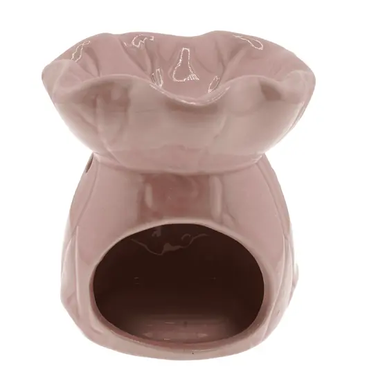 Vas aromaterapie din ceramica model frunza, roz - 8,5cm, imagine 2