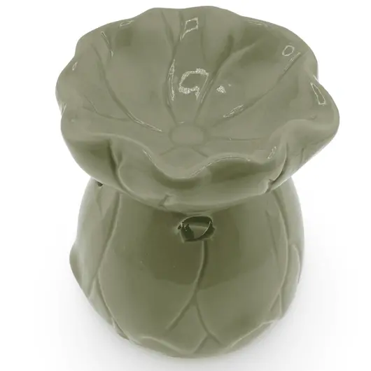 Vas aromaterapie din ceramica model frunza, verde deschis - 8,5cm, imagine 3