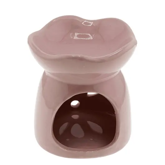 Vas aromaterapie din ceramica model petale cu baza rotunda, roz - 7,5cm, imagine 2