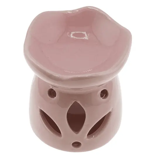 Vas aromaterapie din ceramica model petale cu baza rotunda, roz - 7,5cm, imagine 3