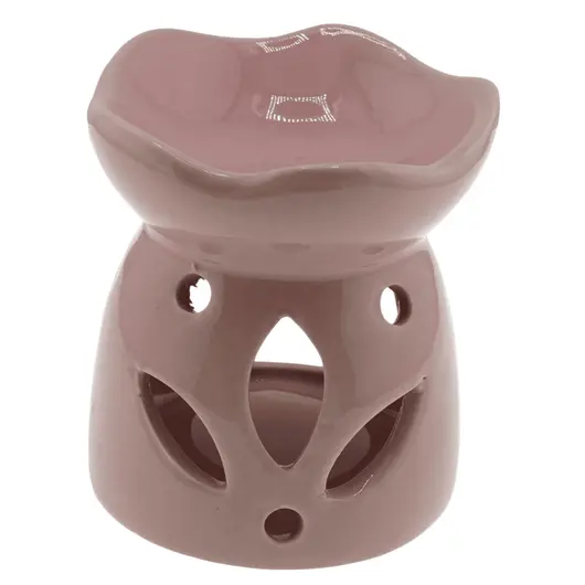 Vas aromaterapie din ceramica model petale cu baza rotunda, roz - 7,5cm