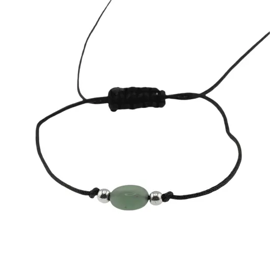 Bratara reglabila cu snur negru Aventurin, 8mm, imagine 2