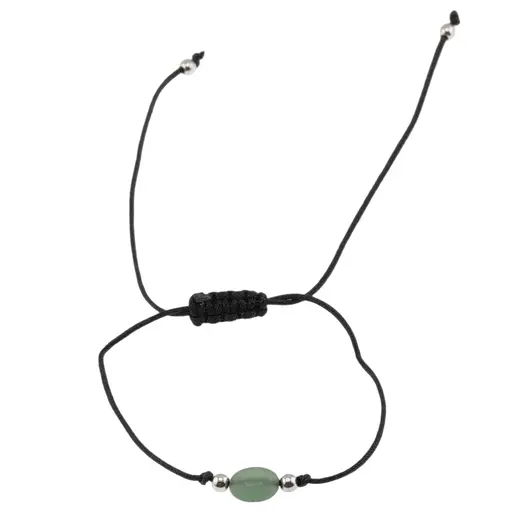 Bratara reglabila cu snur negru Aventurin, 8mm