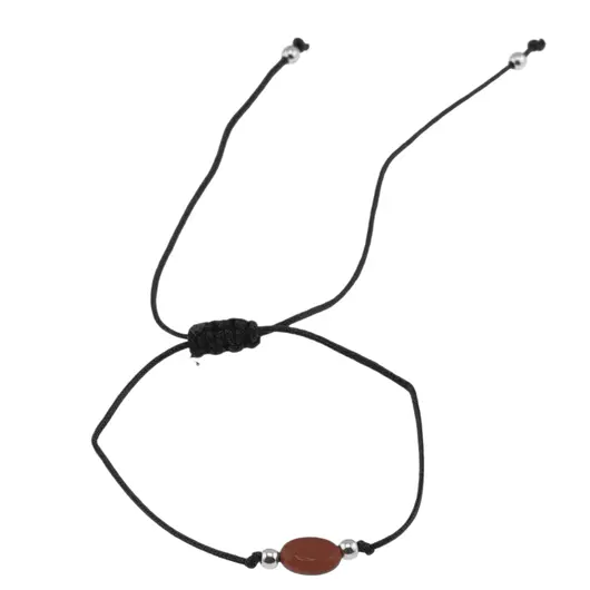 Bratara reglabila cu snur negru Goldstone maro, 8mm