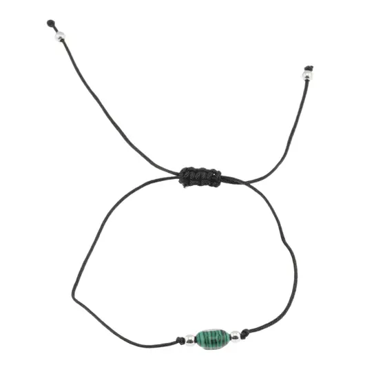 Bratara reglabila cu snur negru Malachit, 8mm