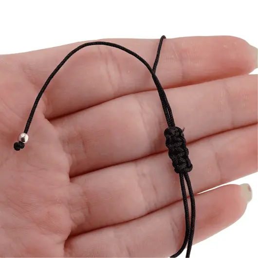 Bratara reglabila cu snur negru Ochi de tigru, 8mm, imagine 4