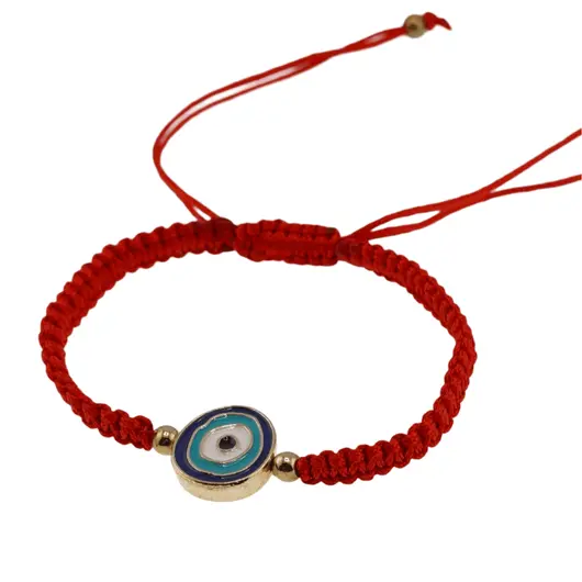 Bratara reglabila cu snur rosu si Ochi protector, 19mm, imagine 2