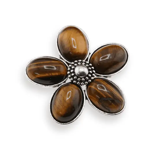 Brosa floare cu ochi de tigru 48mm