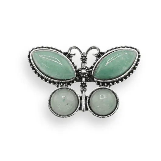 Brosa fluture cu Aventurin, 44mm