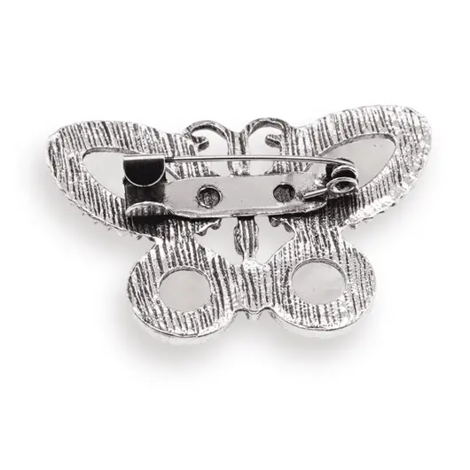 Brosa fluture cu Cuart roz, 44mm, imagine 2