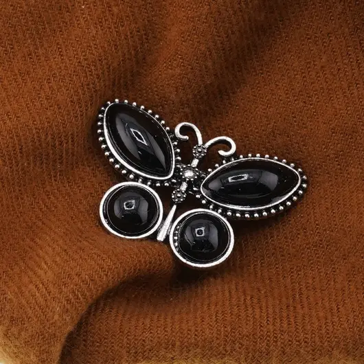 Brosa fluture cu Onix, 44mm, imagine 3