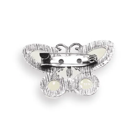 Brosa fluture cu Opalit, 44mm, imagine 2