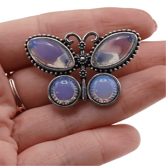 Brosa fluture cu Opalit, 44mm, imagine 4