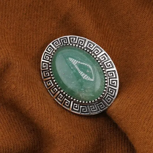 Brosa ovala cu Aventurin, 47mm, imagine 3