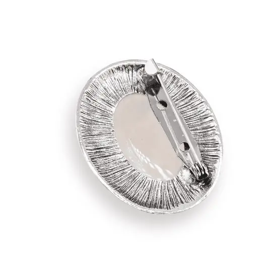Brosa ovala cu Cuart roz, 47mm, imagine 2