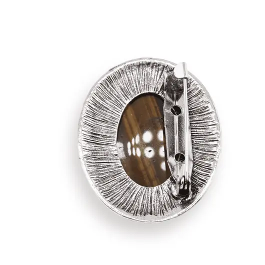 Brosa ovala cu Ochi de tigru, 47mm, imagine 2