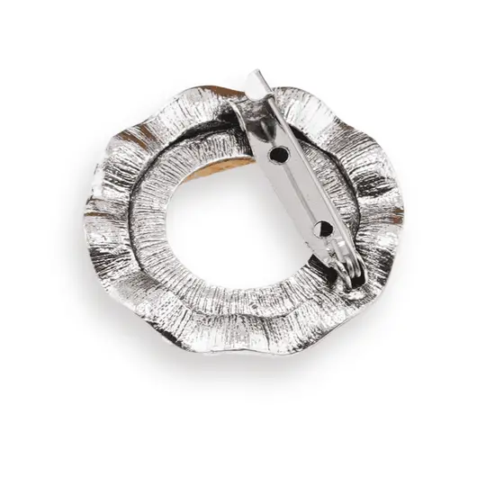 Brosa rotunda cu Cuart roz, 45mm, imagine 2