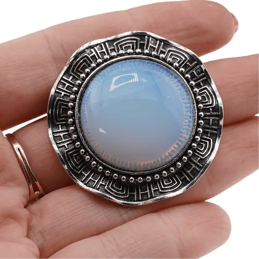 Brosa rotunda cu Opalit, 45mm, imagine 4